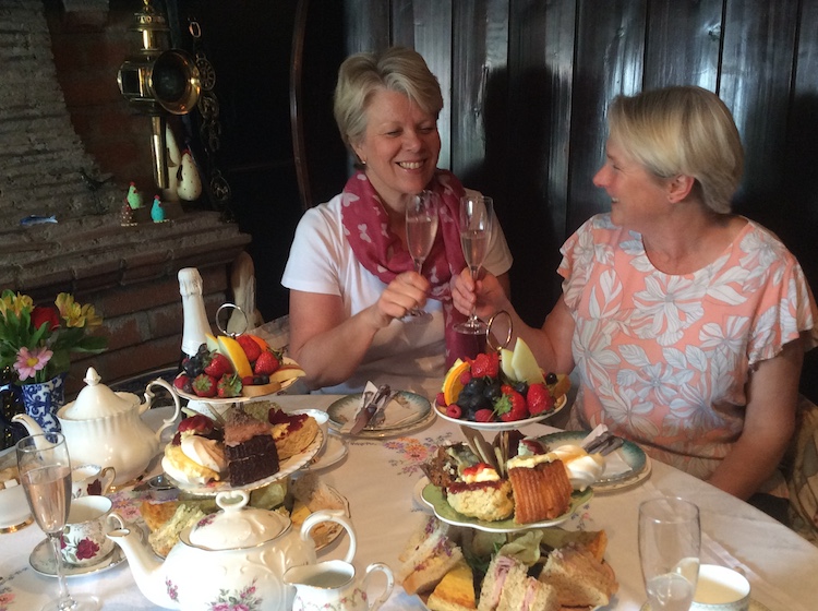 Two Lovely Customers Enjoying our Hightea with Bubbly