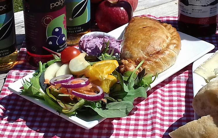 A Homemade Pasty Served with a Fresh Salad.