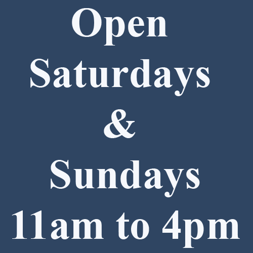 Open Saturdays & Sundays, 11am to 4pm.